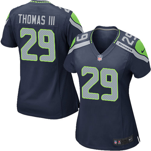 Women's Game Earl Thomas III Nike Jersey Navy Blue Home - #29 NFL Seattle Seahawks